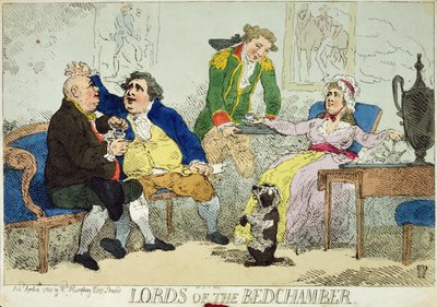 "Lords of the Bedchamber" ، 1784 (نقش يدوي) بواسطة مدرسة اللغة الإنجليزية